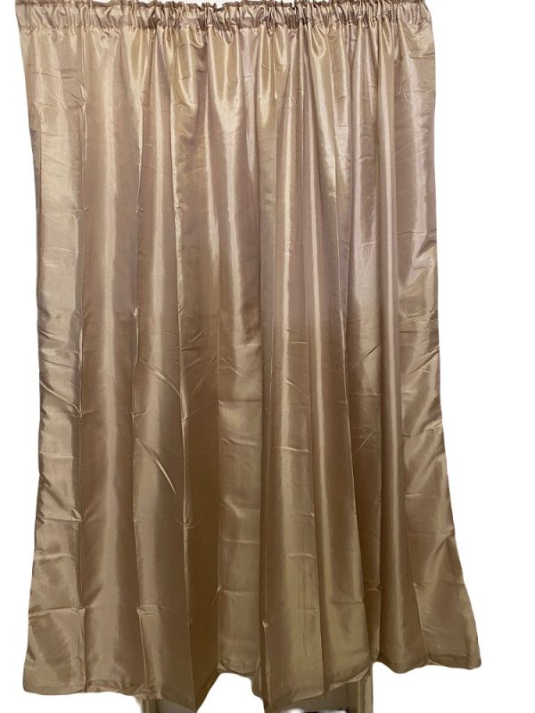 Lined Tafetta Curtain Beige - MK Bed Linen