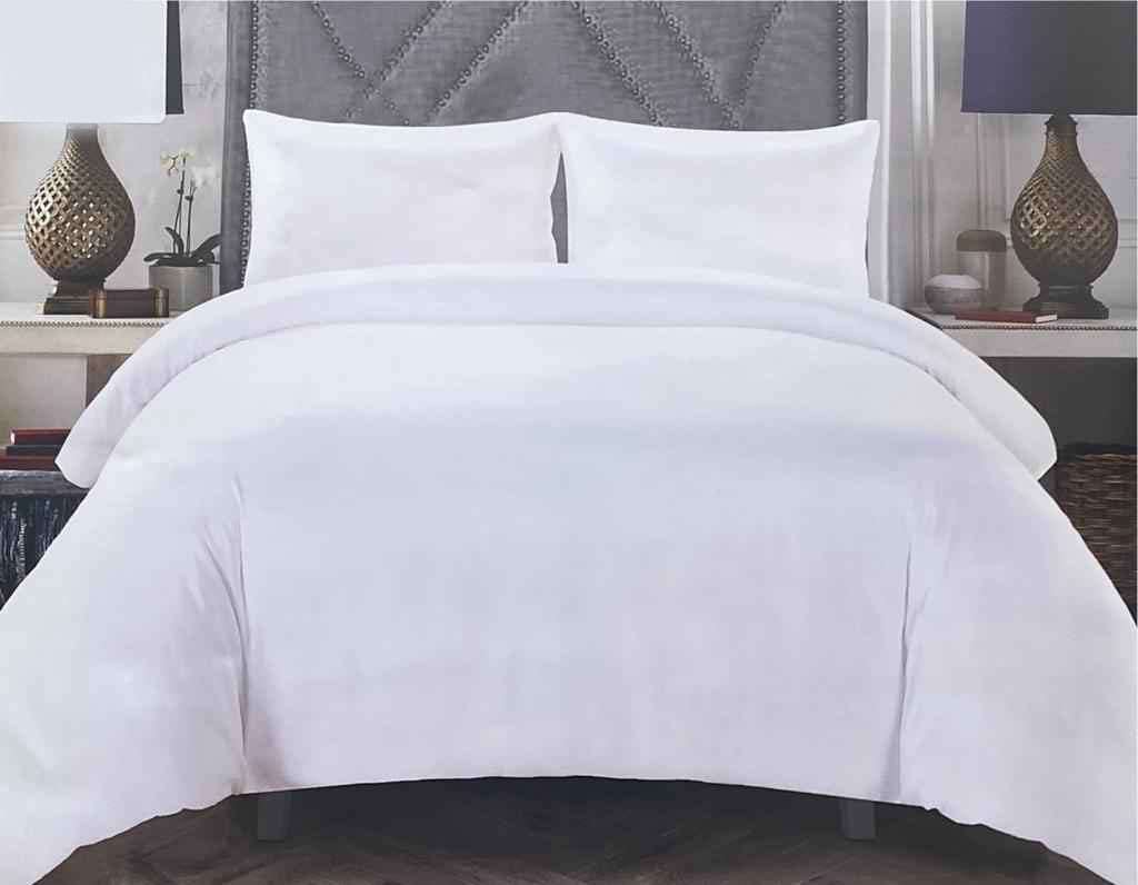 4 Piece Polycotton Duvet Cover Set White MK Bed Linen