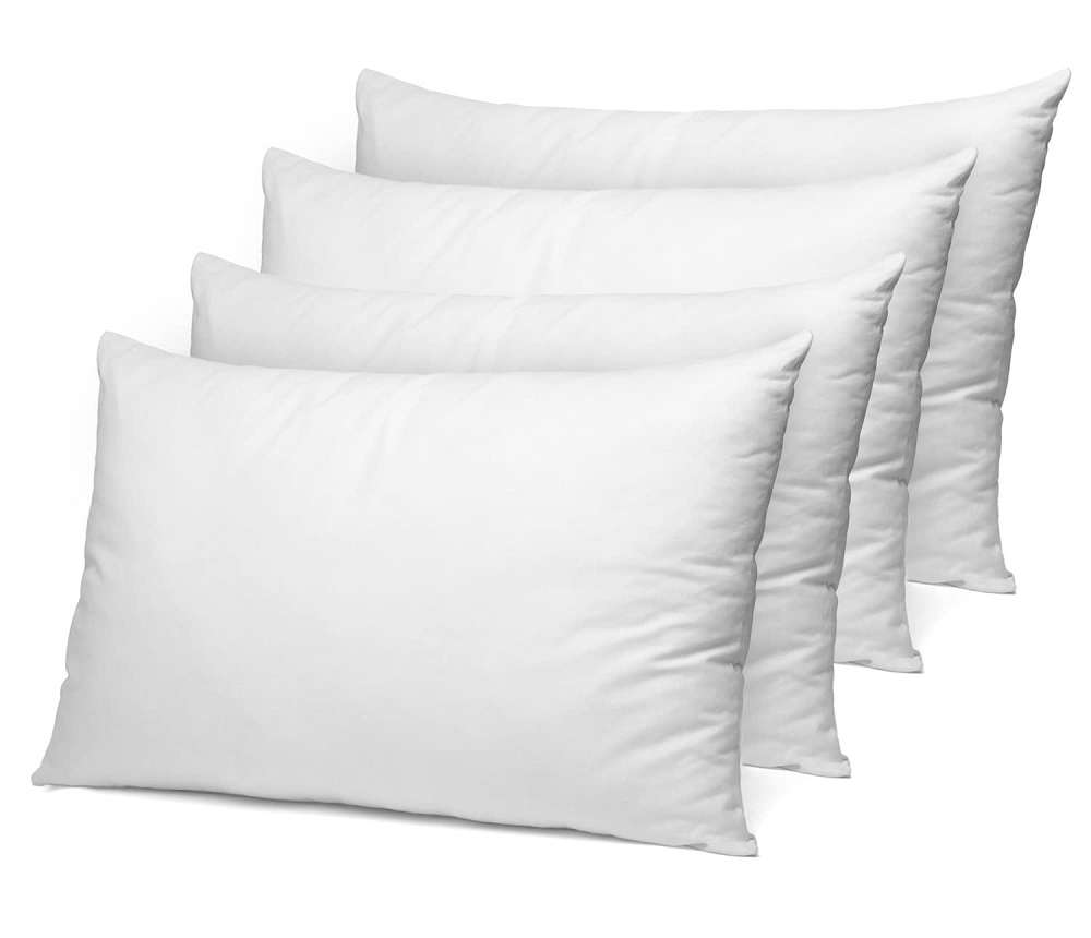 4 Pack - Polycotton Standard Hollow Fibre Pillow - MK Bed Linen