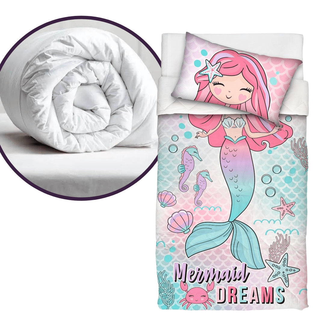 Girls Mermaid Duvet Cover + Inner Set MK Bed Linen