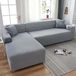 L Shape 3+2 Seat Corner Sofa Cover Light Grey