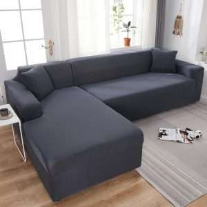 L Shape 3+2 Seat Corner Sofa Cover Dark Grey