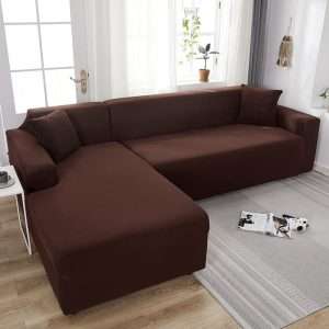 L Shape 3+2 Seat Corner Sofa Cover Brown