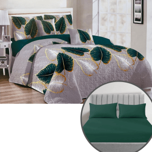 10 Piece Bedspread + Fitted Sheet Set